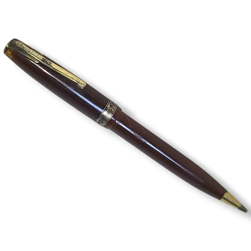 Vintage Waterman's Mechanical Pencil Burgundy Celluloid Gold Tone Trim 1940s
